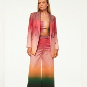 Misa Los Angeles Ombre Stretch Cotton Oversized Double Breasted Blazer NWT Small